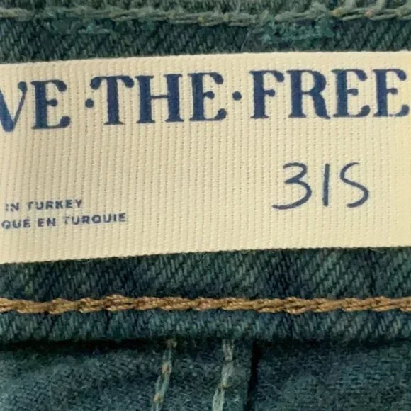 NWT Rare Size Free People We The Free Good Luck Barrel Jeans Luke Green 31S Boho - Picture 8 of 16